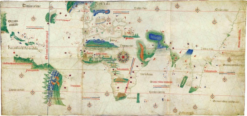 A Cantino Planisphere történelmi térképe
